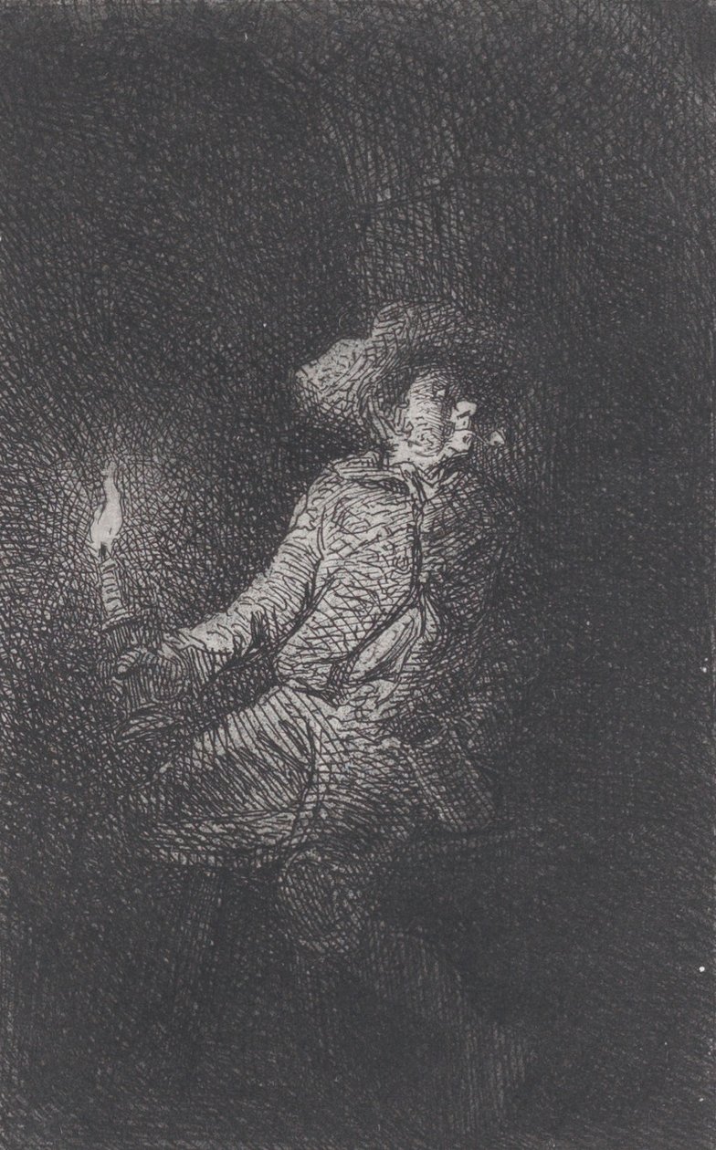 Egy ember a barlangban, 1842. alkotó: Charles Emile Jacque