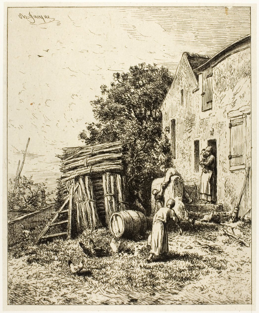 Rusztikus lakás alkotó: Charles Emile Jacque