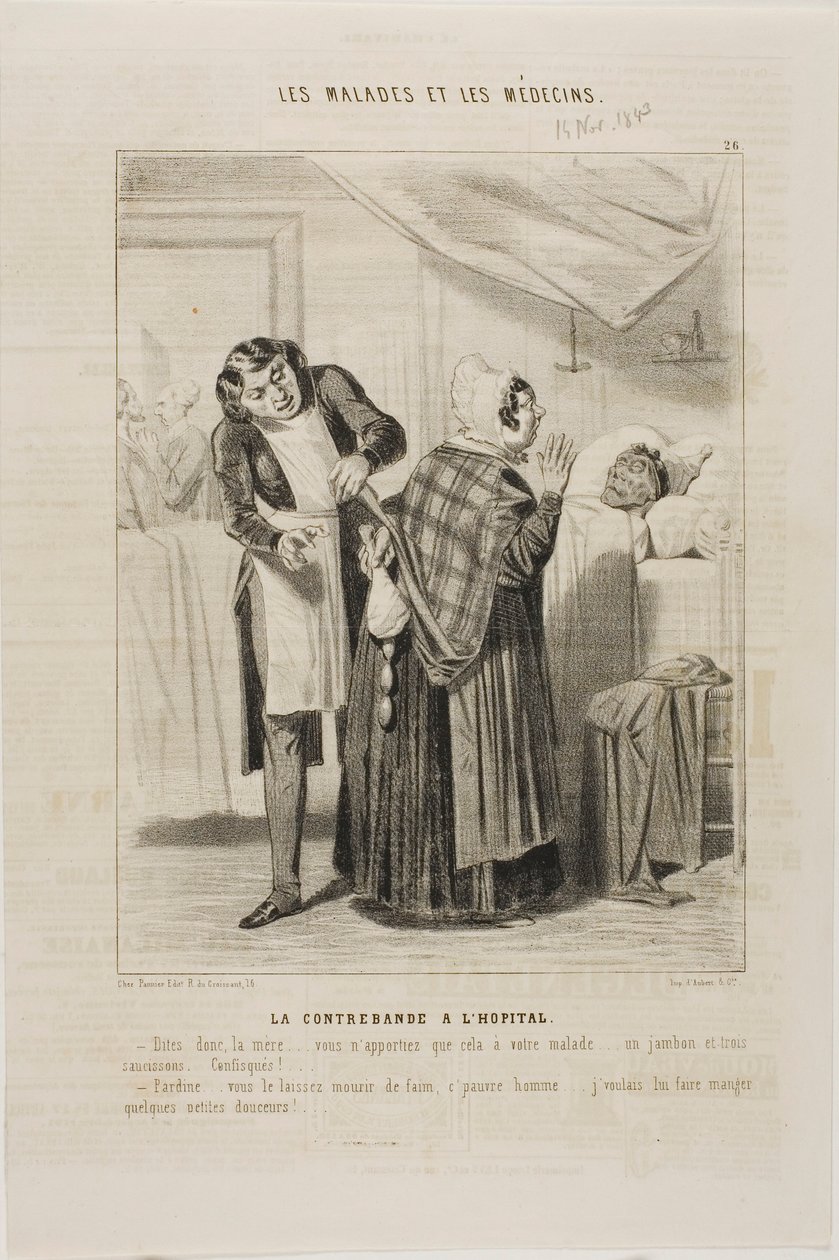 Csempészet a kórházban (26. tábla) alkotó: Charles Emile Jacque