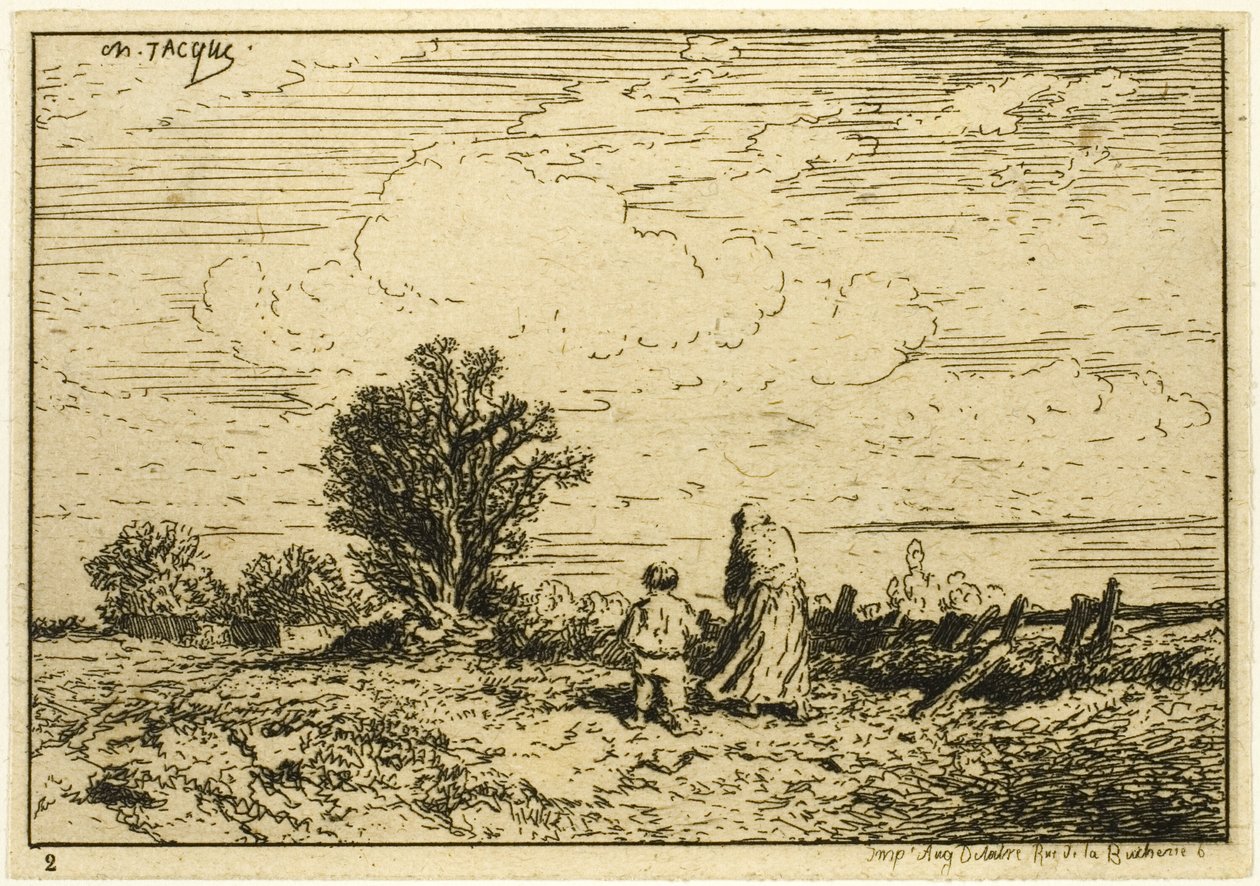 Átkelés a réten alkotó: Charles Emile Jacque
