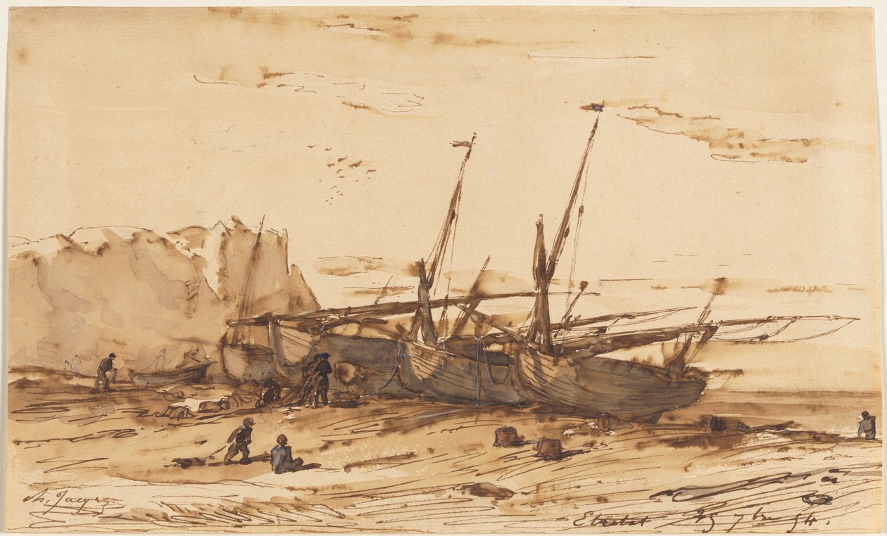 Etretat alkotó: Charles Emile Jacque