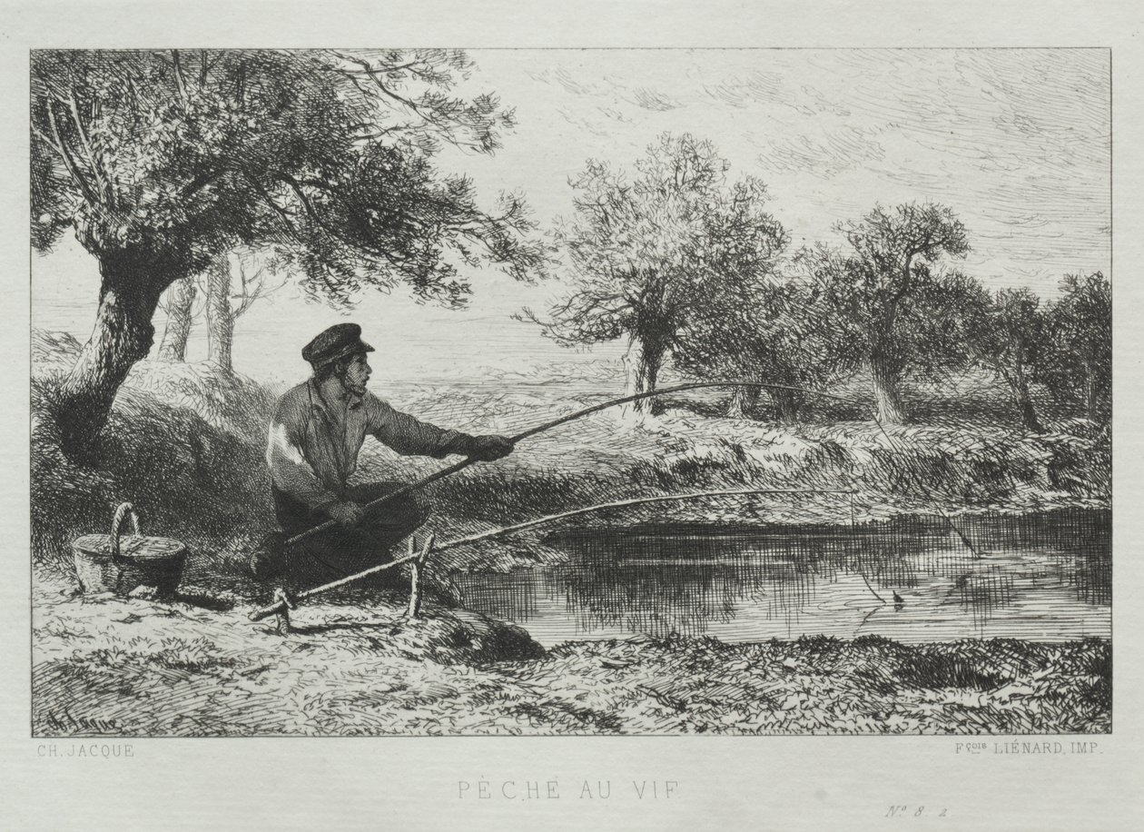 Halászat alkotó: Charles Emile Jacque