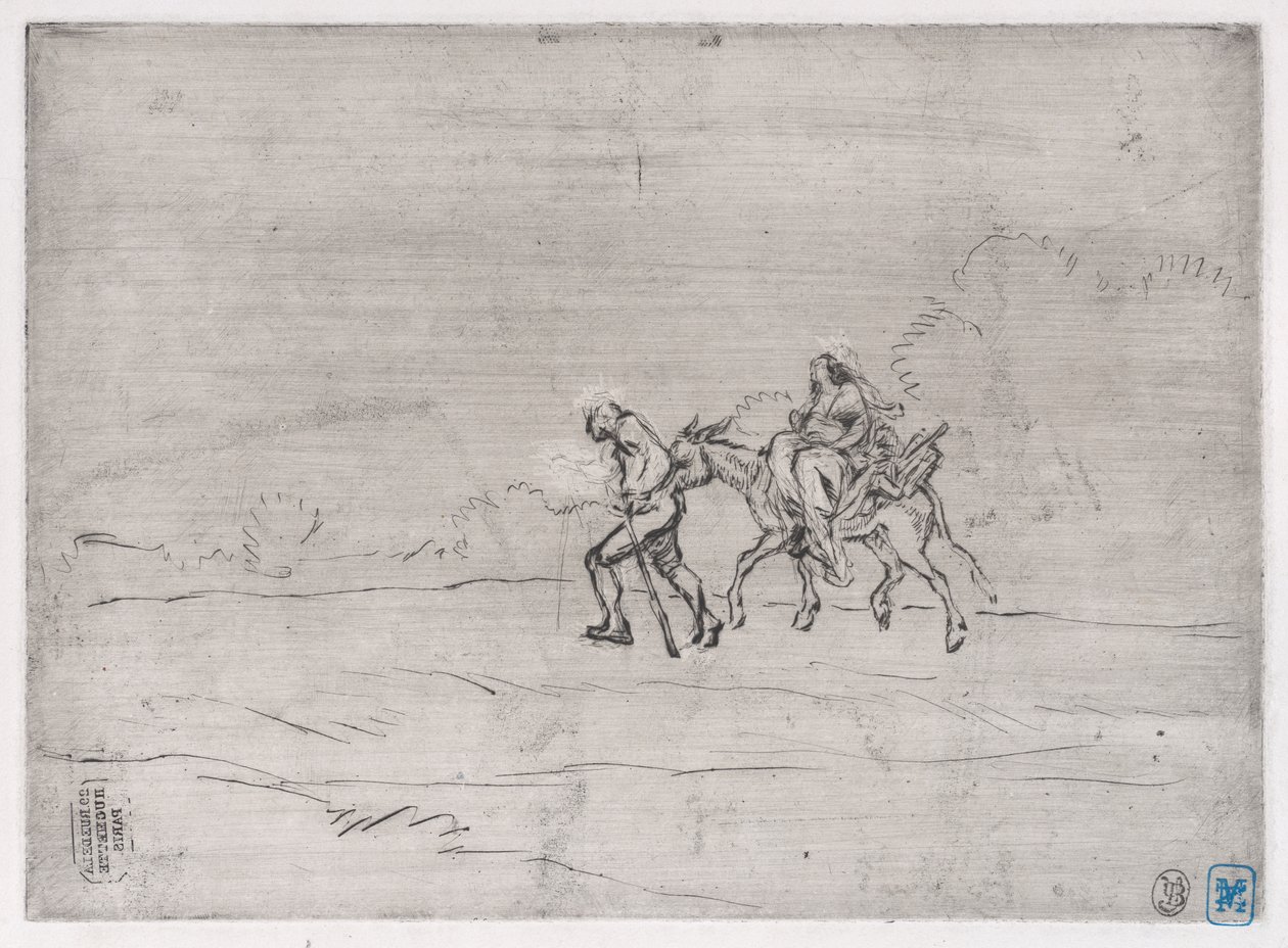 Repülés Egyiptomba, 1848. alkotó: Charles Emile Jacque