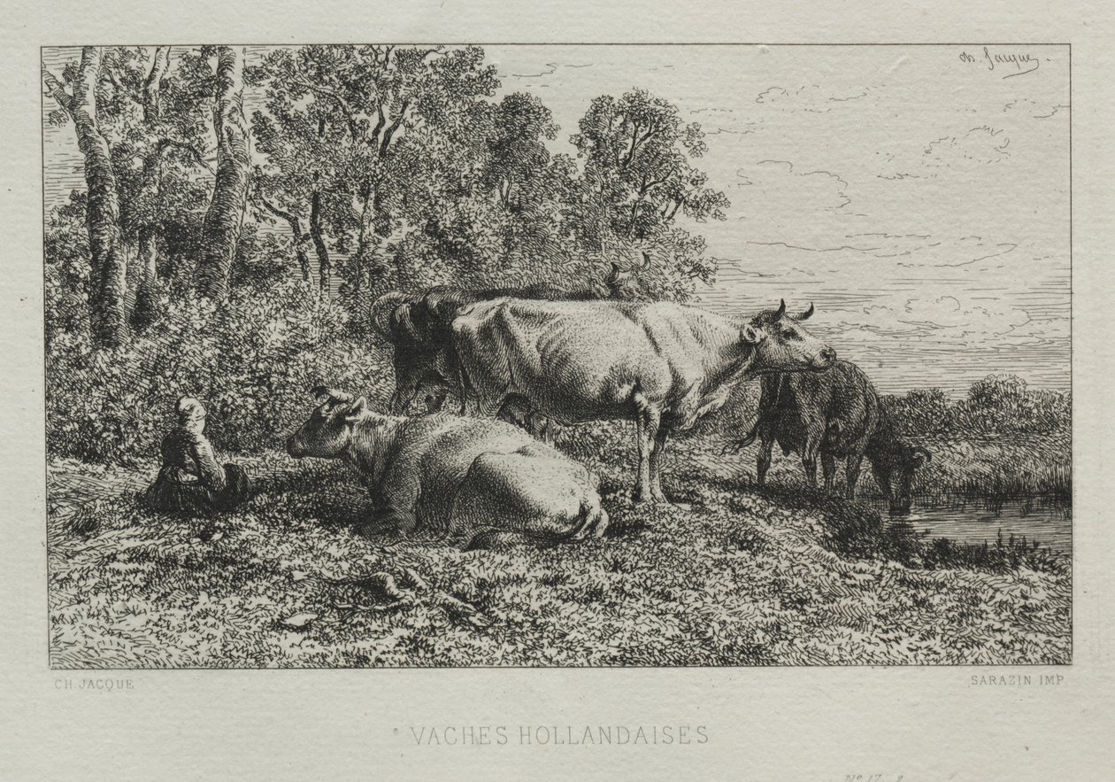 Holland tehenek. alkotó: Charles Emile Jacque