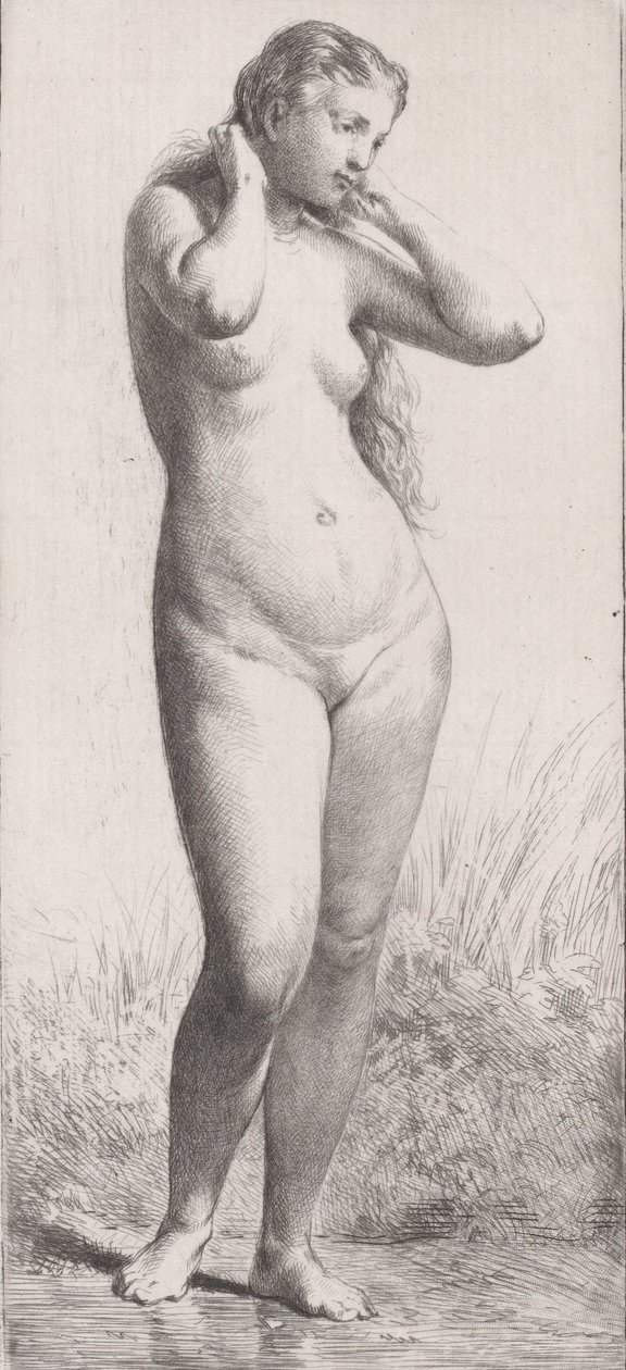 Fiatal nő a fürdőben, 1866. alkotó: Charles Emile Jacque