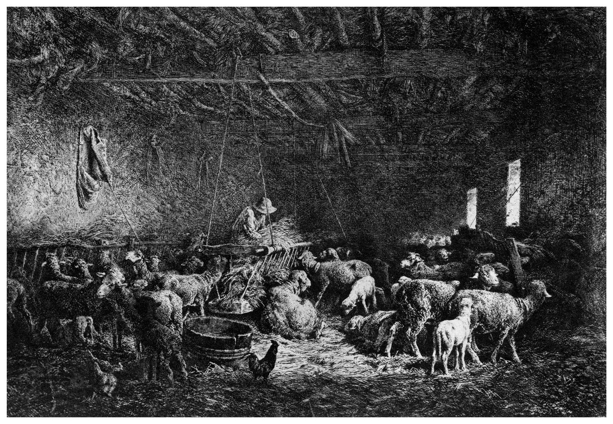 La Bergerie, A pásztor, 1825-1890, 1924. alkotó: Charles Emile Jacque