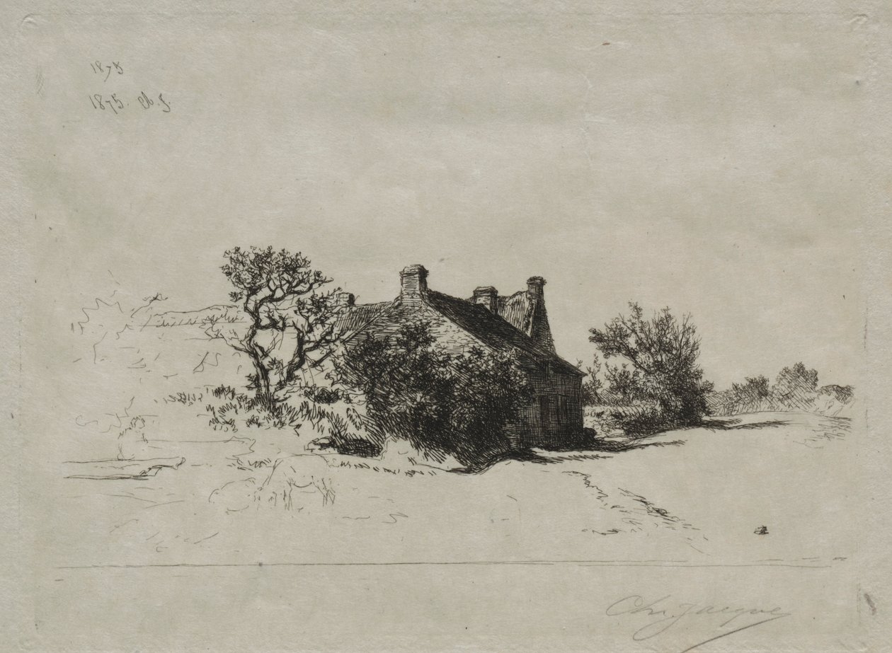 A kis Kercassier-házak, 1875. alkotó: Charles Emile Jacque