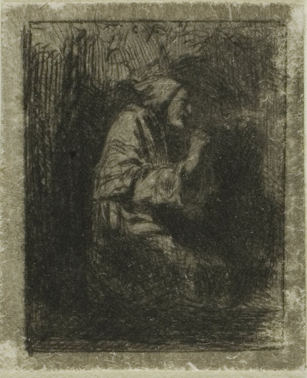 Szerzetes az imádságnál alkotó: Charles Emile Jacque