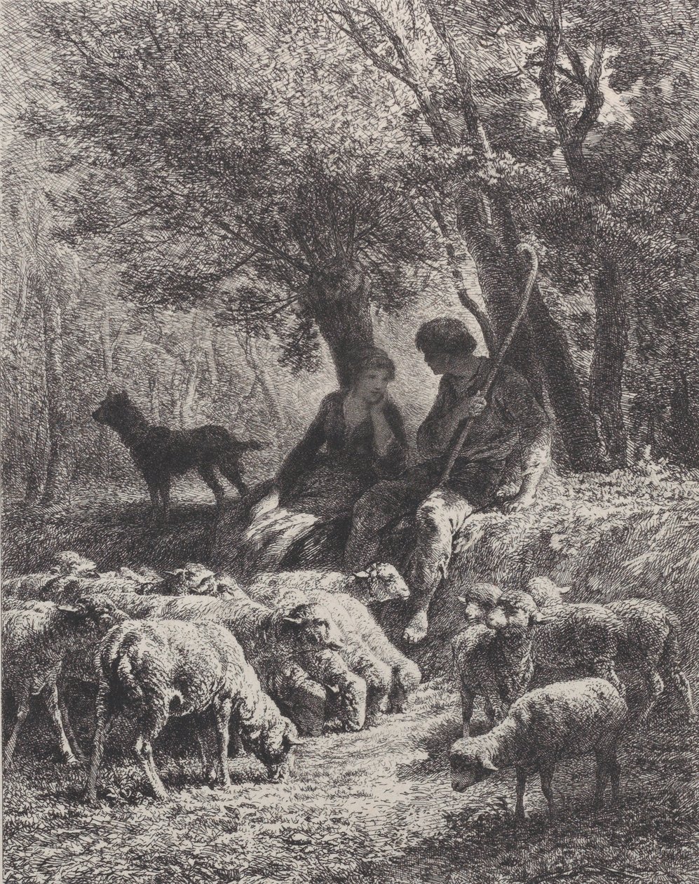 Lelkészi jelenet, 1864. alkotó: Charles Emile Jacque