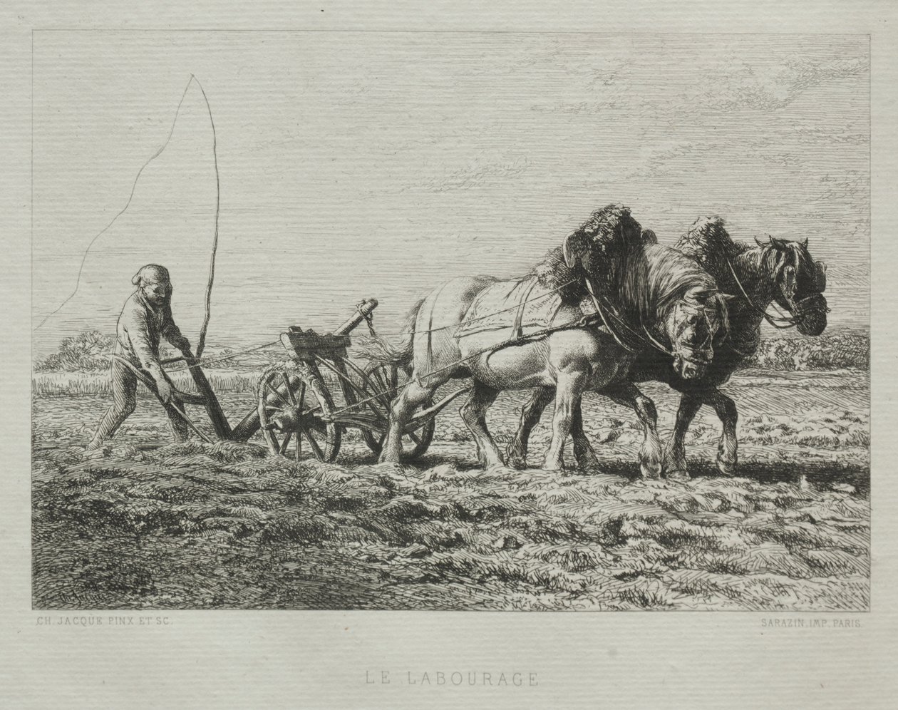 Szántás. alkotó: Charles Emile Jacque