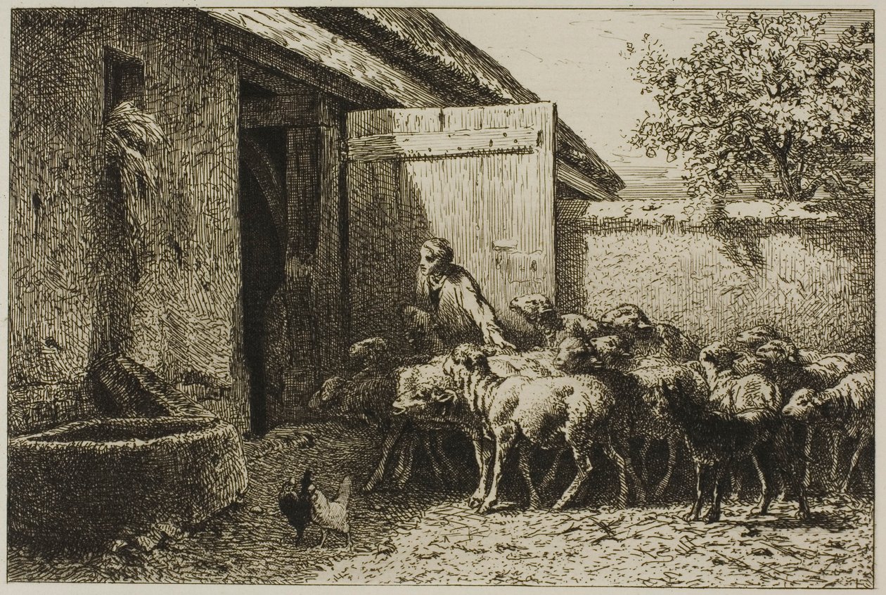 Pásztorlány alkotó: Charles Emile Jacque
