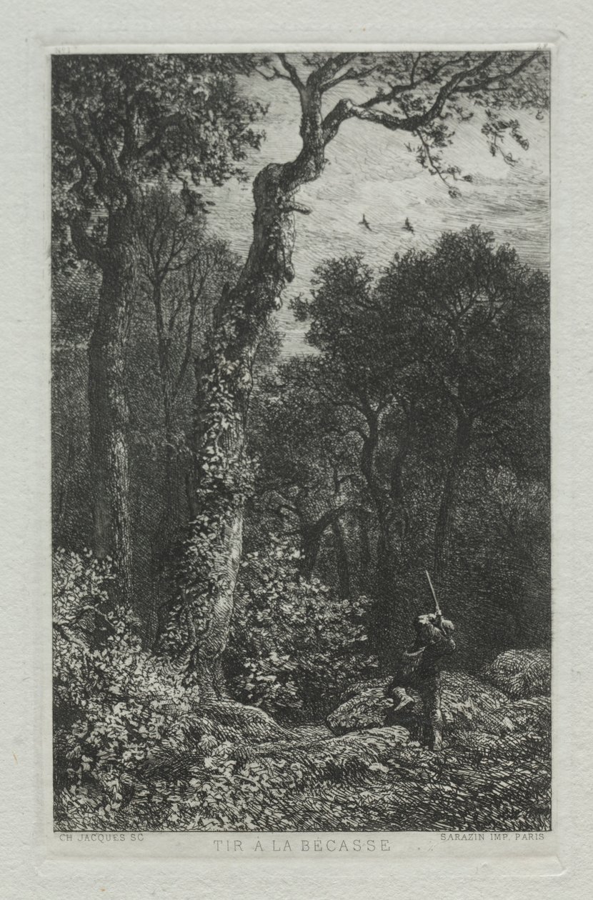 Lövés a fakakasra. alkotó: Charles Emile Jacque