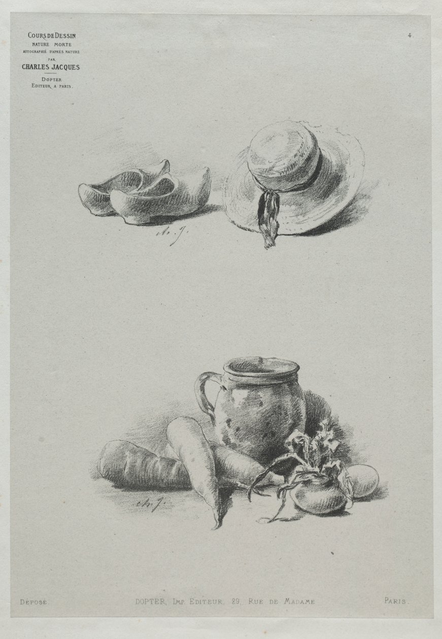 Csendélet alkotó: Charles Emile Jacque