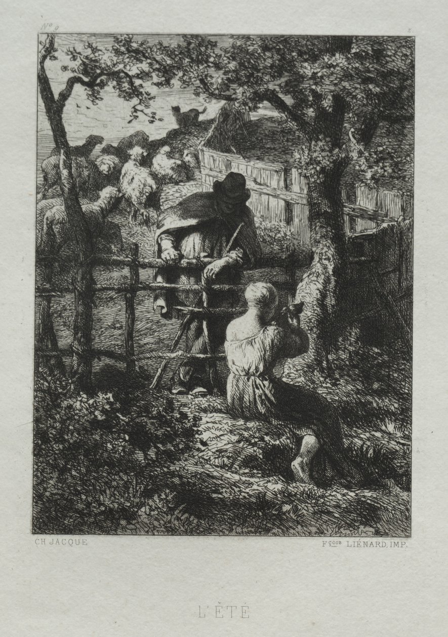 Nyári nap alkotó: Charles Emile Jacque
