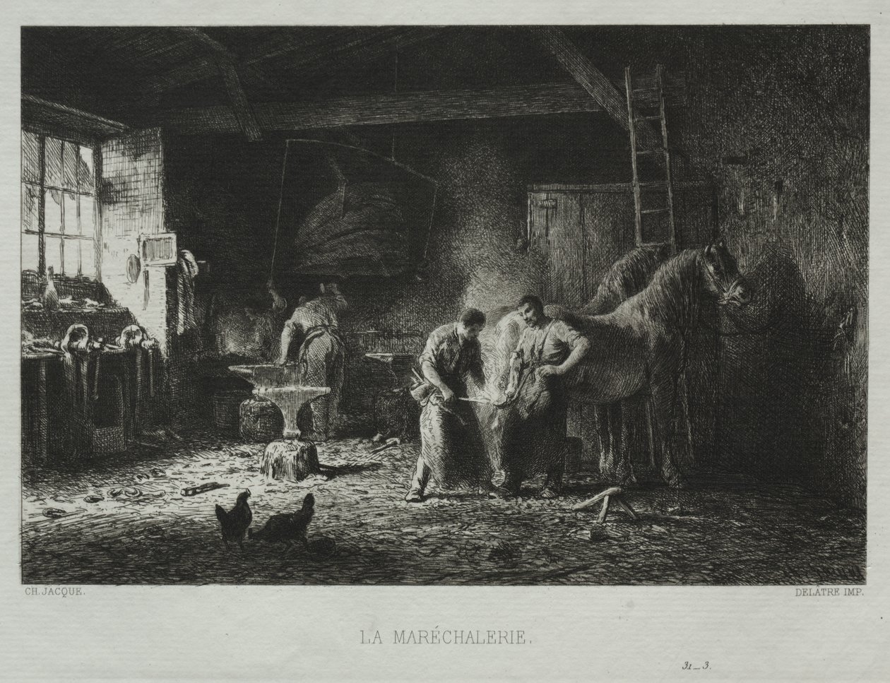 A kovácsműhely alkotó: Charles Emile Jacque