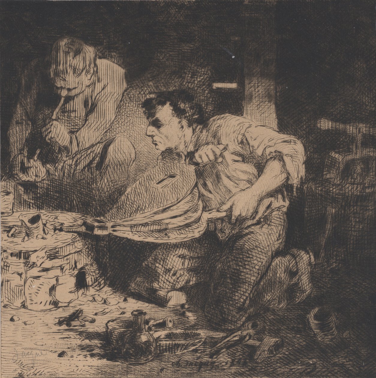 A hamisítók, 1843. alkotó: Charles Emile Jacque