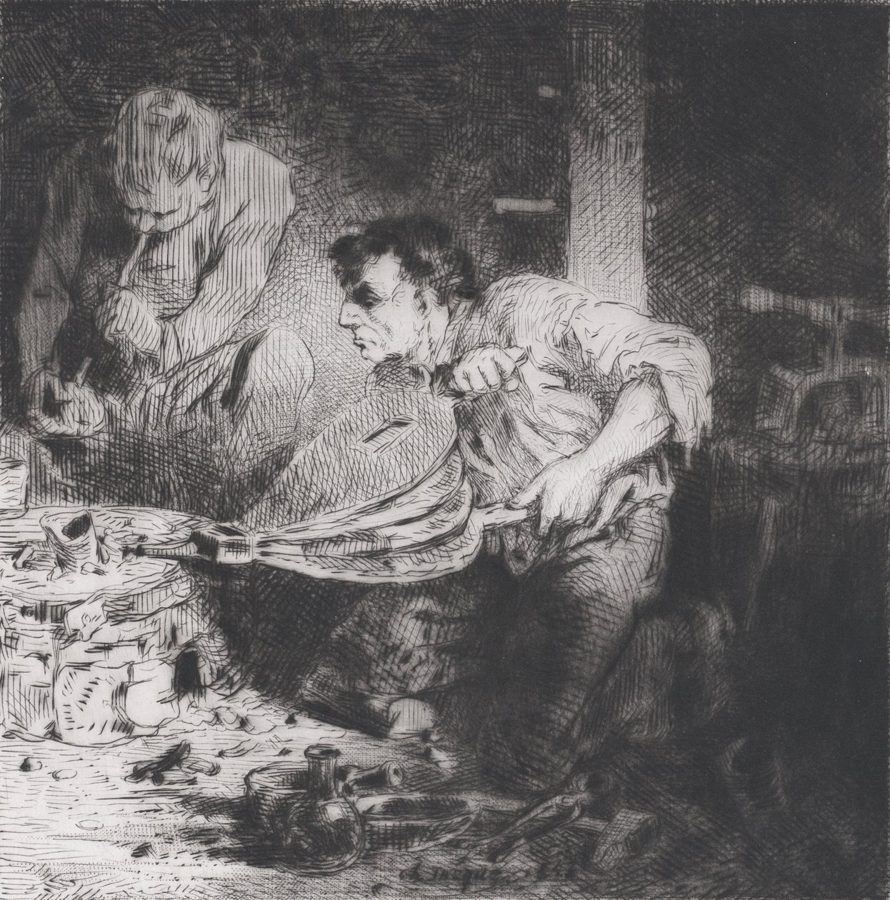A hamisítók, 1843. alkotó: Charles Emile Jacque