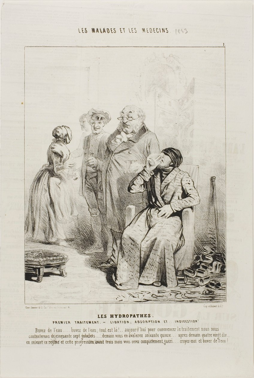 The Hydropaths: Első kezelés (1. tábla) alkotó: Charles Emile Jacque