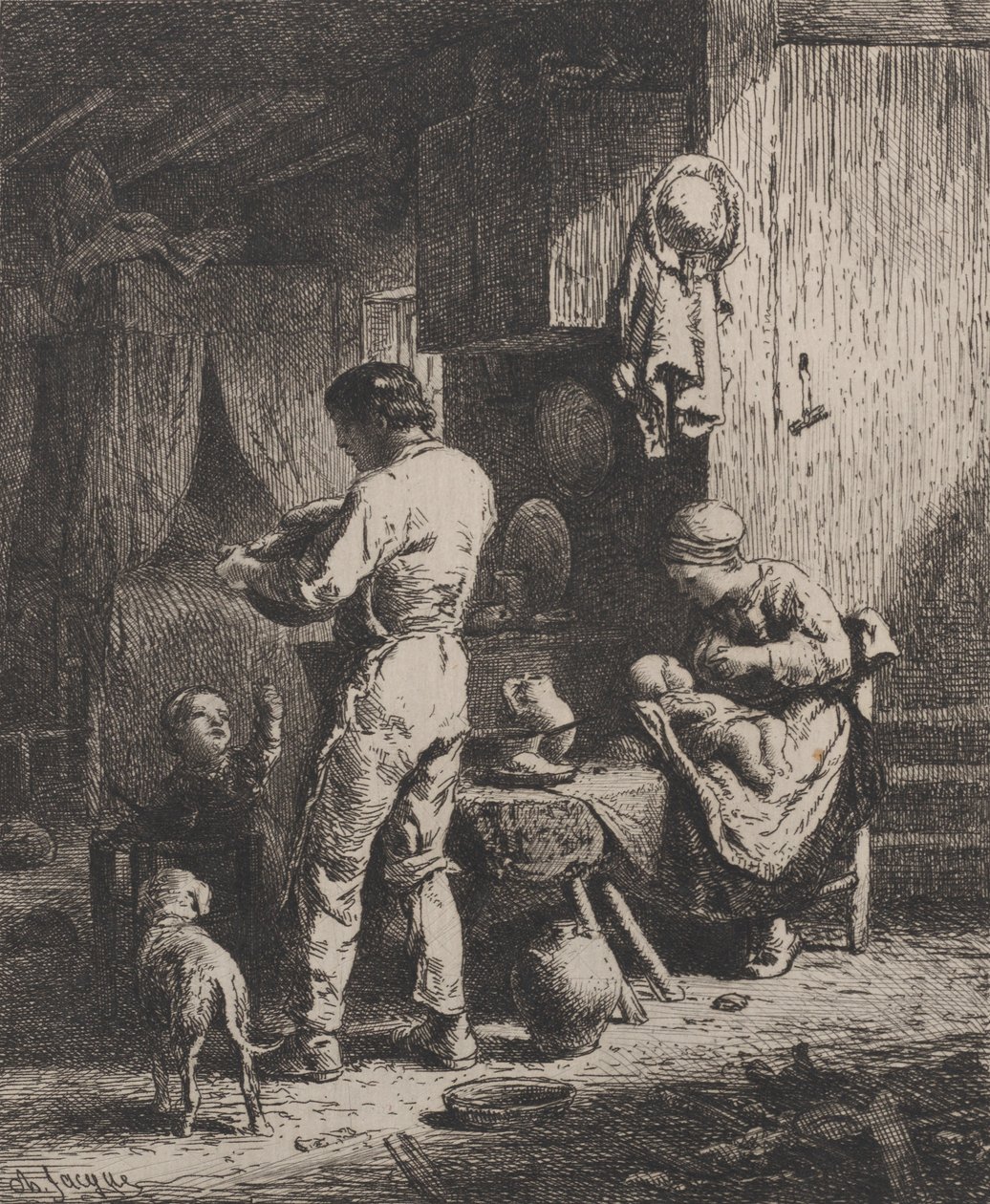 Az étkezés, 1864. alkotó: Charles Emile Jacque
