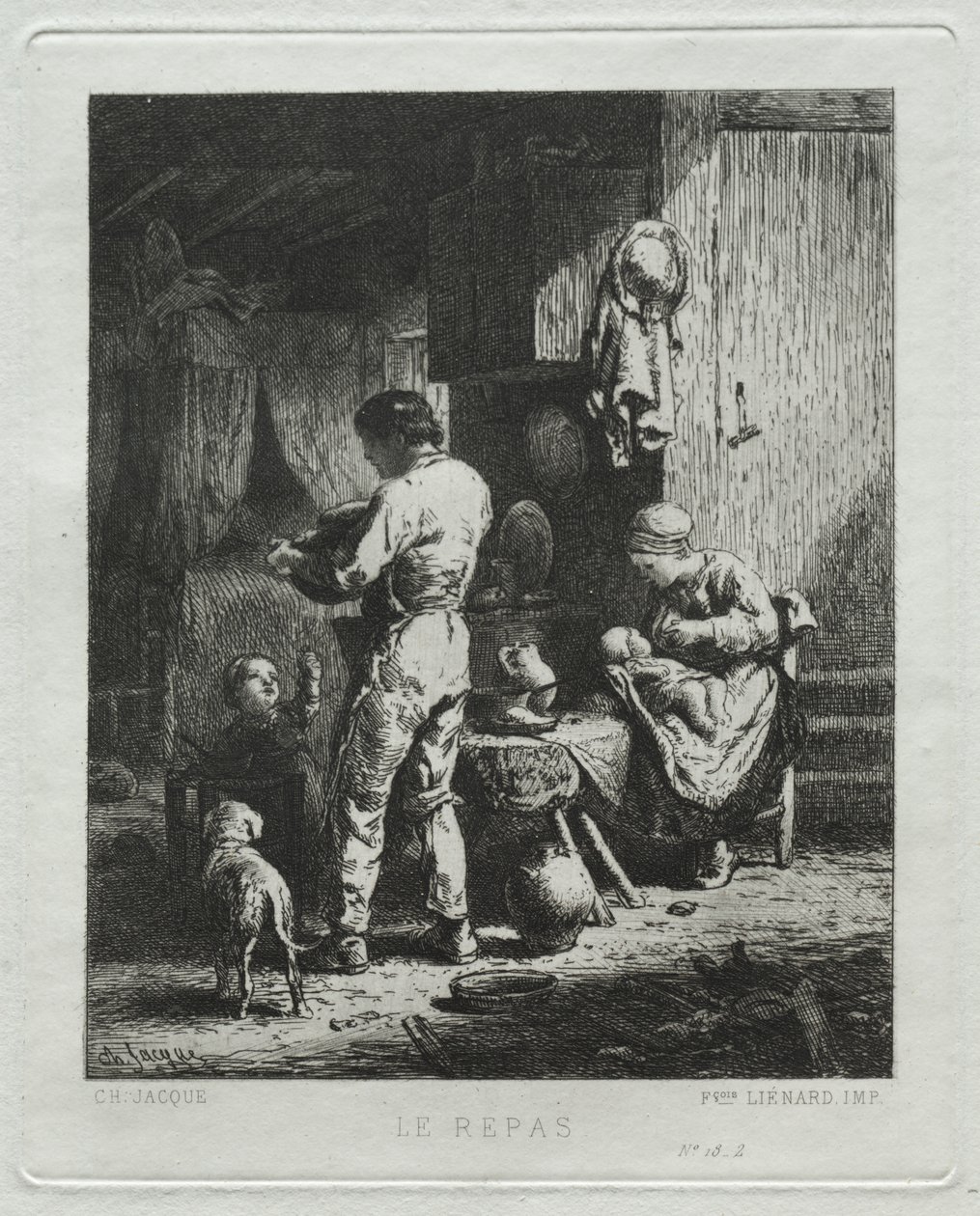 Az Üdvözlet alkotó: Charles Emile Jacque