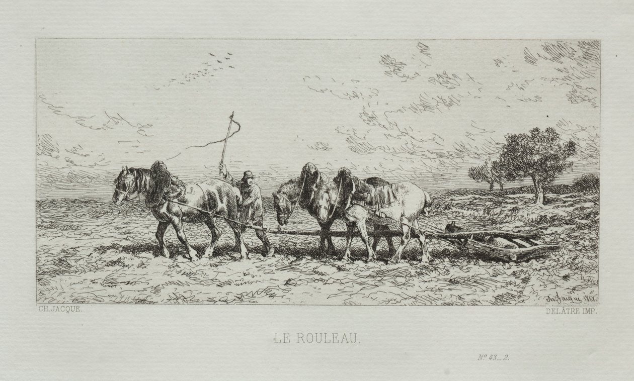 A görgő, 1868. alkotó: Charles Emile Jacque
