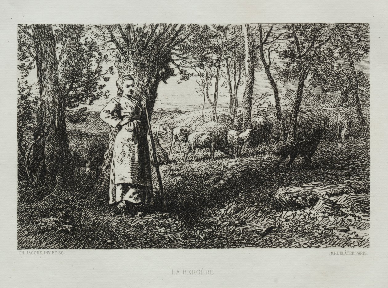 A Pásztorlány. alkotó: Charles Emile Jacque
