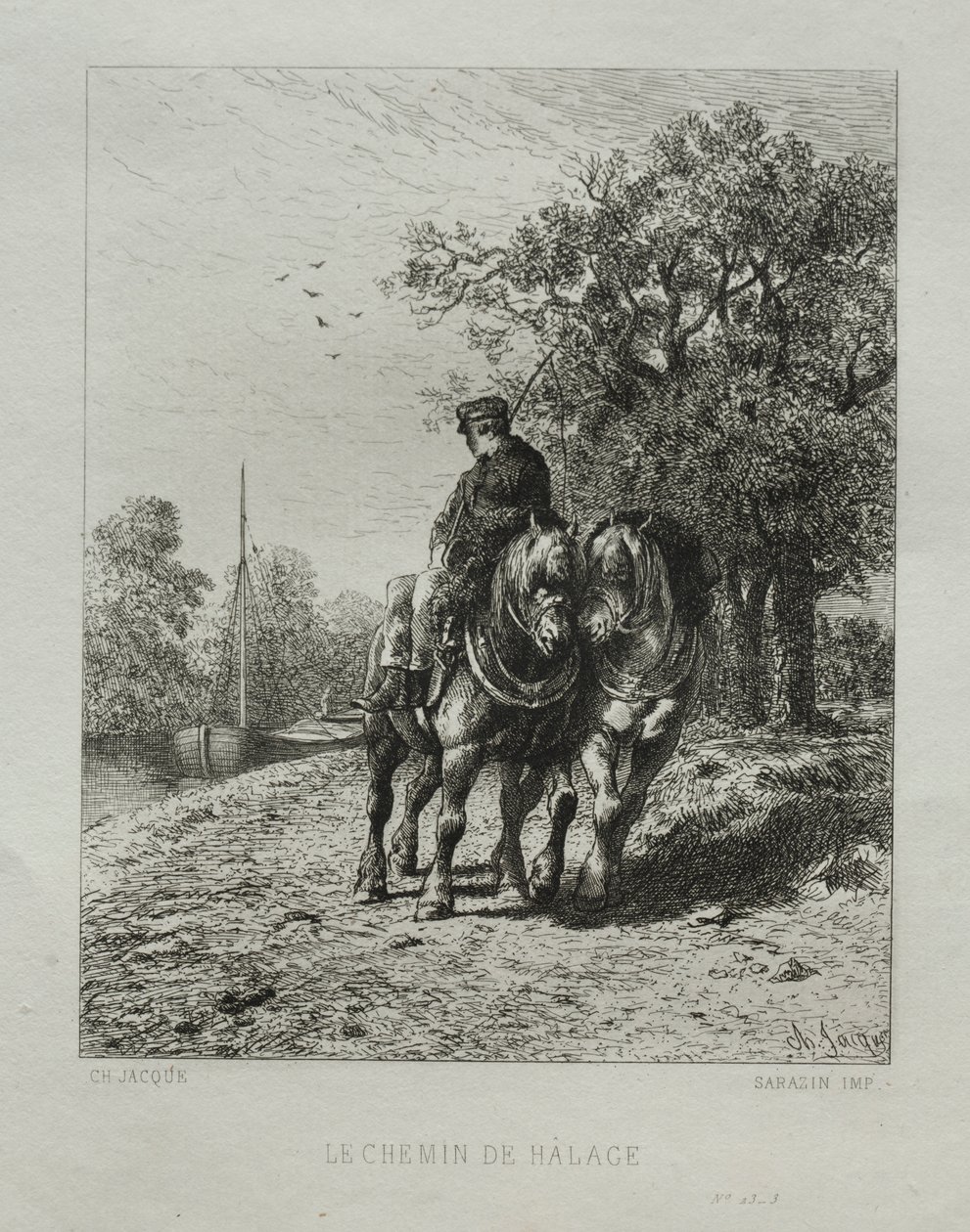 A vontatóút. alkotó: Charles Emile Jacque