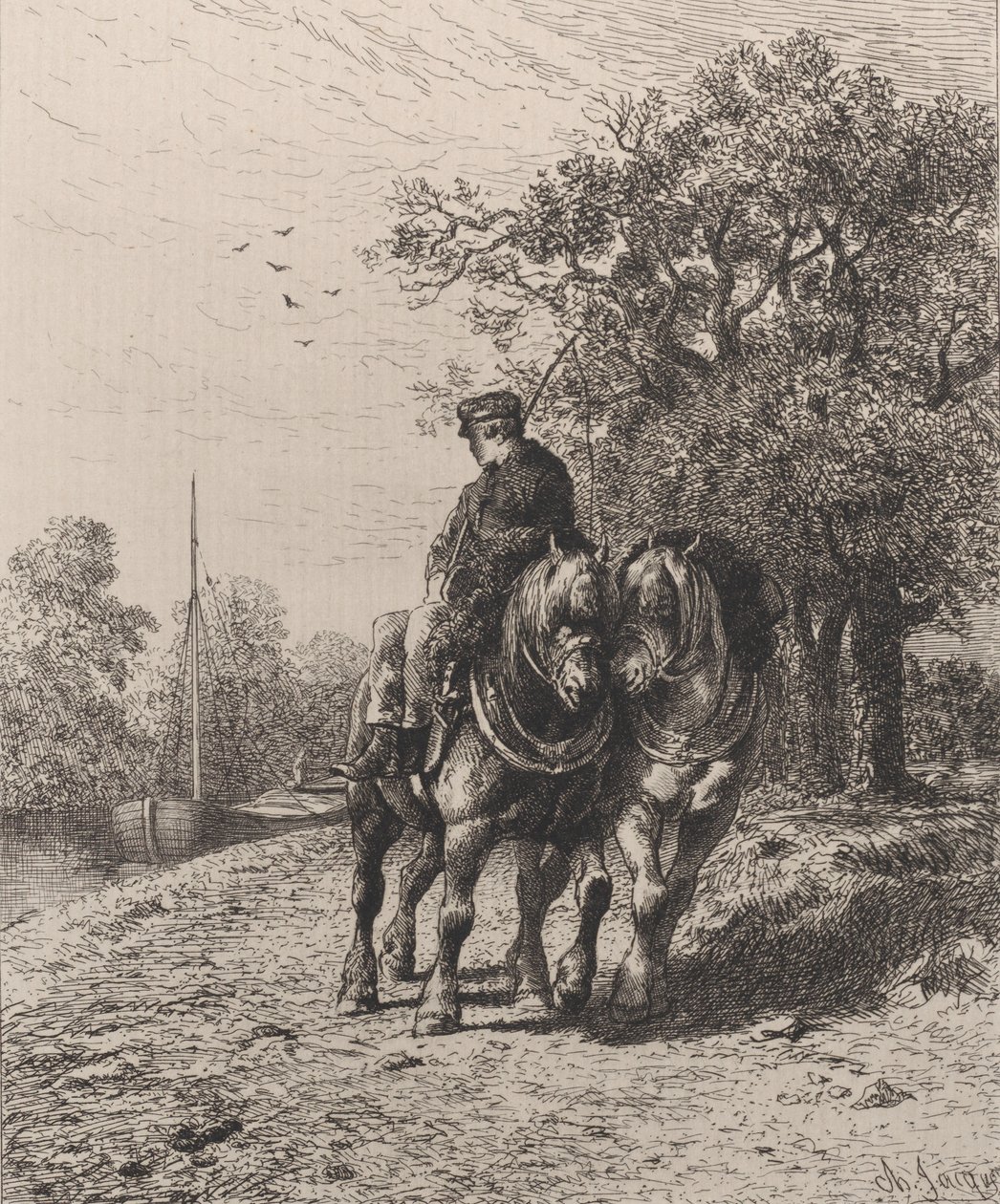 Vonóút, 1864. alkotó: Charles Emile Jacque