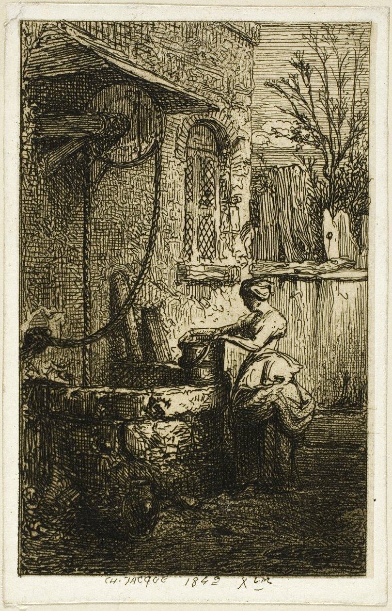 Nő a kútnál alkotó: Charles Emile Jacque