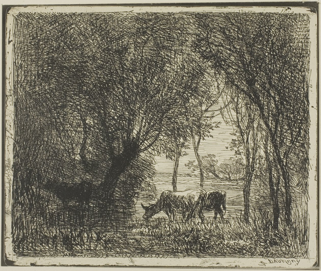Tehenek egy erdőben alkotó: Charles Francois Daubigny