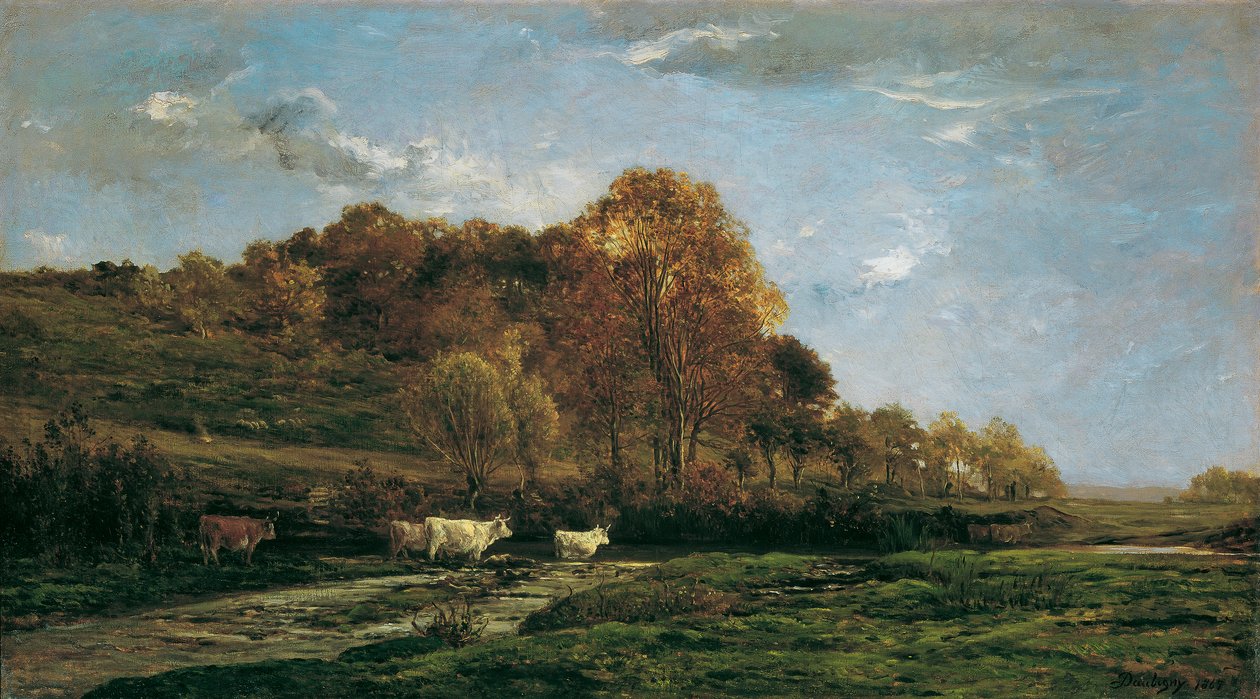 Őszi réti táj alkotó: Charles Francois Daubigny