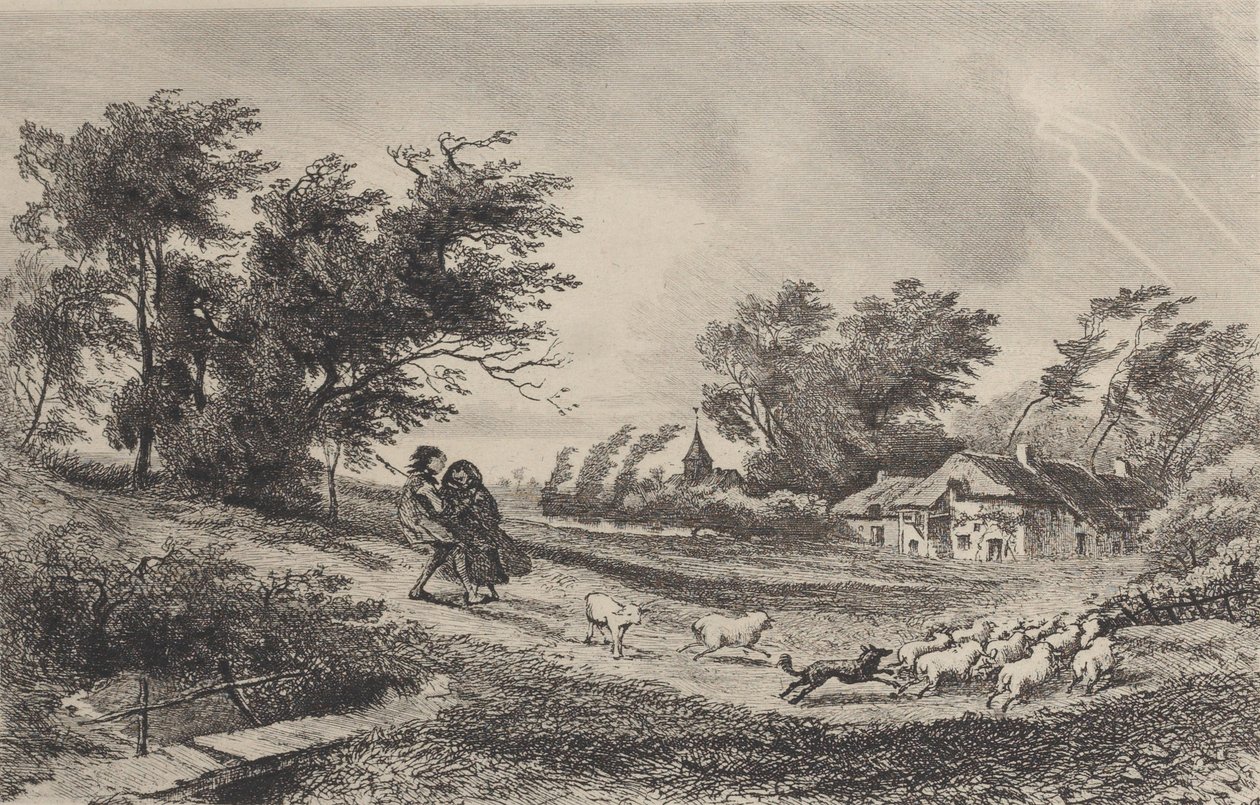 A vihar, 1842. alkotó: Charles Francois Daubigny