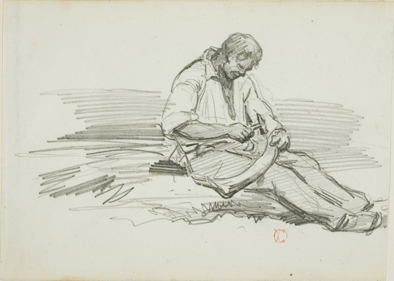 Kaszát javító férfi alkotó: Charles Francois Daubigny
