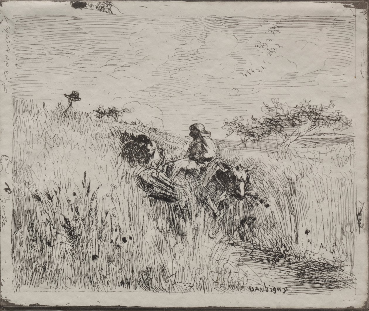 Út a gabonatáblán keresztül alkotó: Charles Francois Daubigny