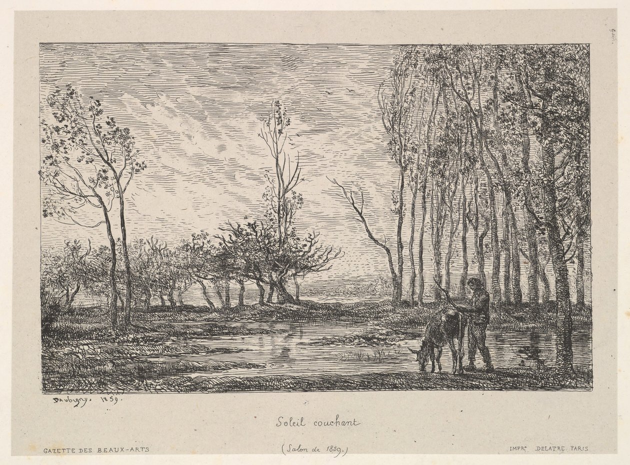 Naplemente, 1859. alkotó: Charles Francois Daubigny