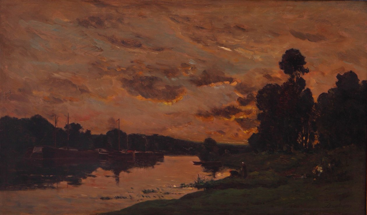A délután (olaj a panelen) alkotó: Charles Francois Daubigny
