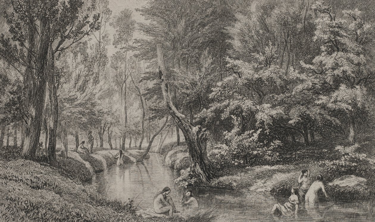 A fürdőzők alkotó: Charles Francois Daubigny