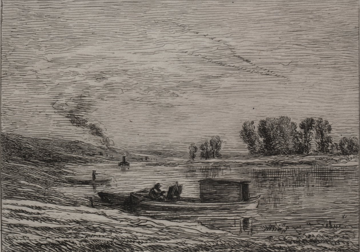 A hajó Conflansban alkotó: Charles Francois Daubigny