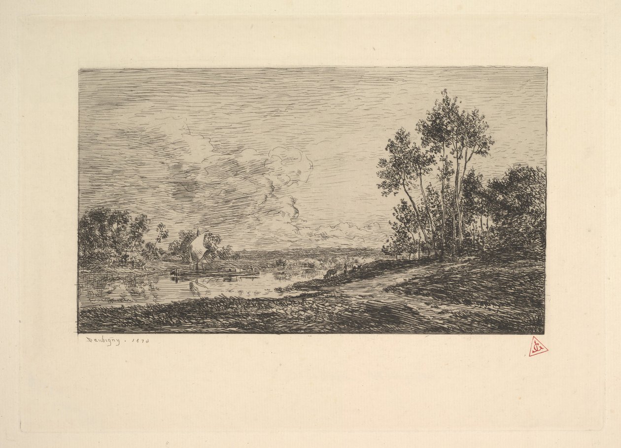 A Szajna Port-Maurinban, 1870. alkotó: Charles Francois Daubigny