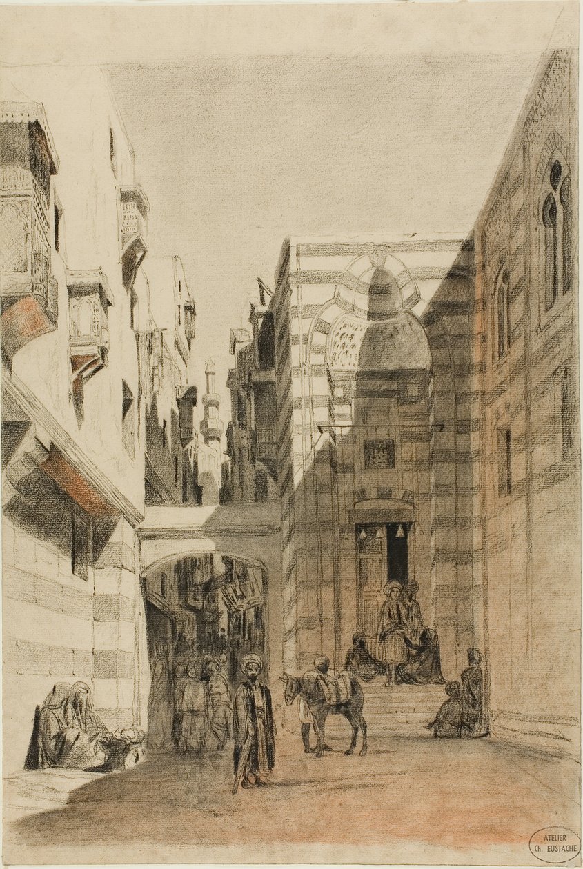 Egyiptomi utcai jelenet alkotó: Charles Francois Eustache