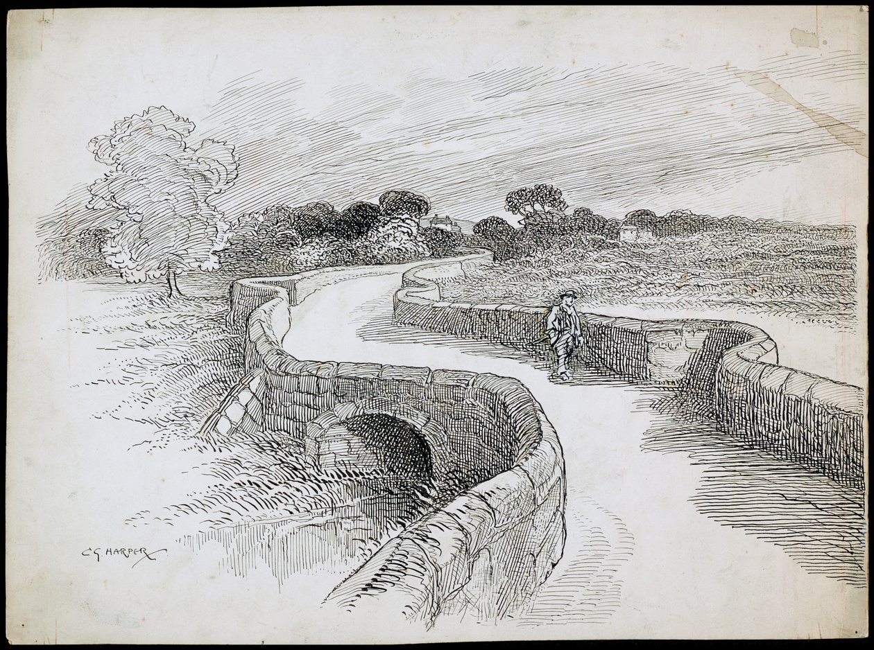Swarkestone Bridge, Derbyshire, 1892-1933 alkotó: Charles George Harper