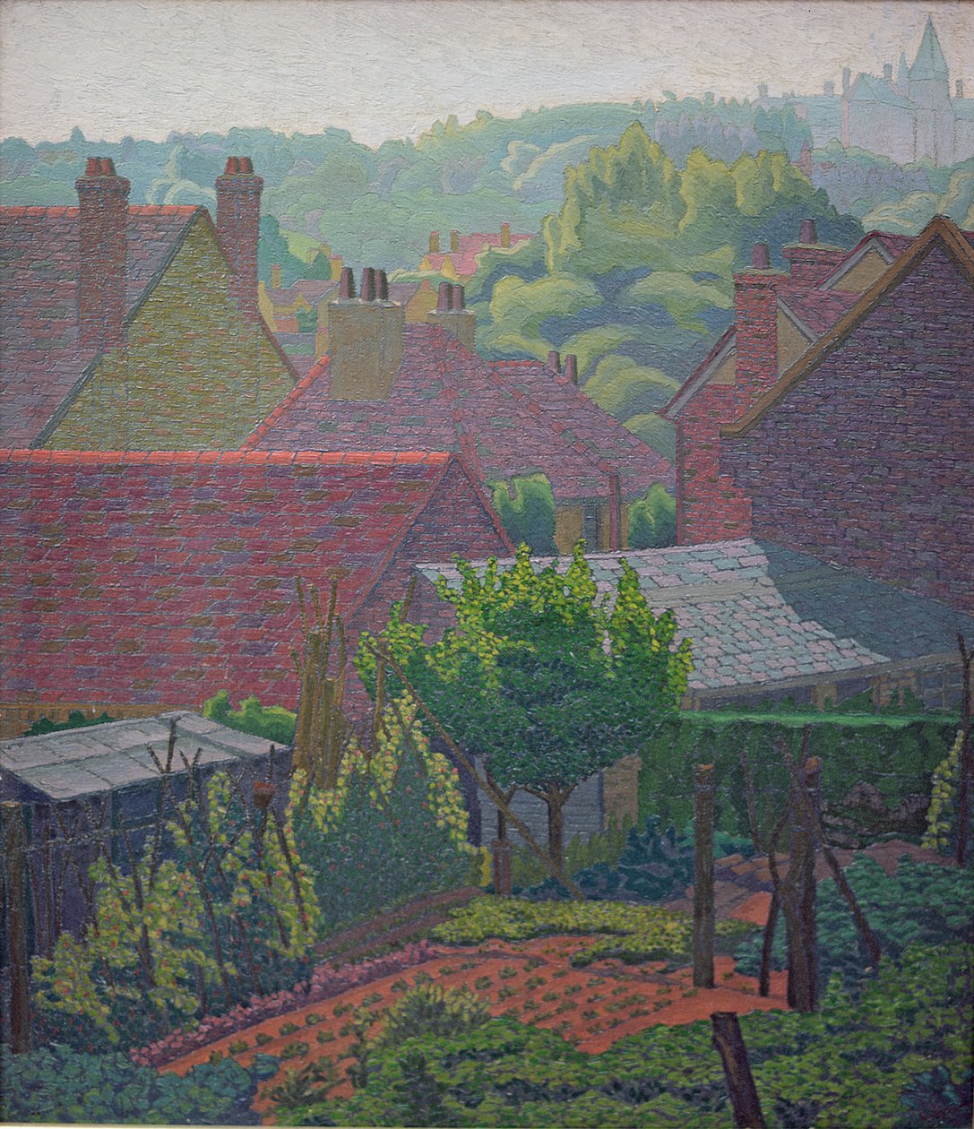 Falusi háztetők (olaj) alkotó: Charles Ginner