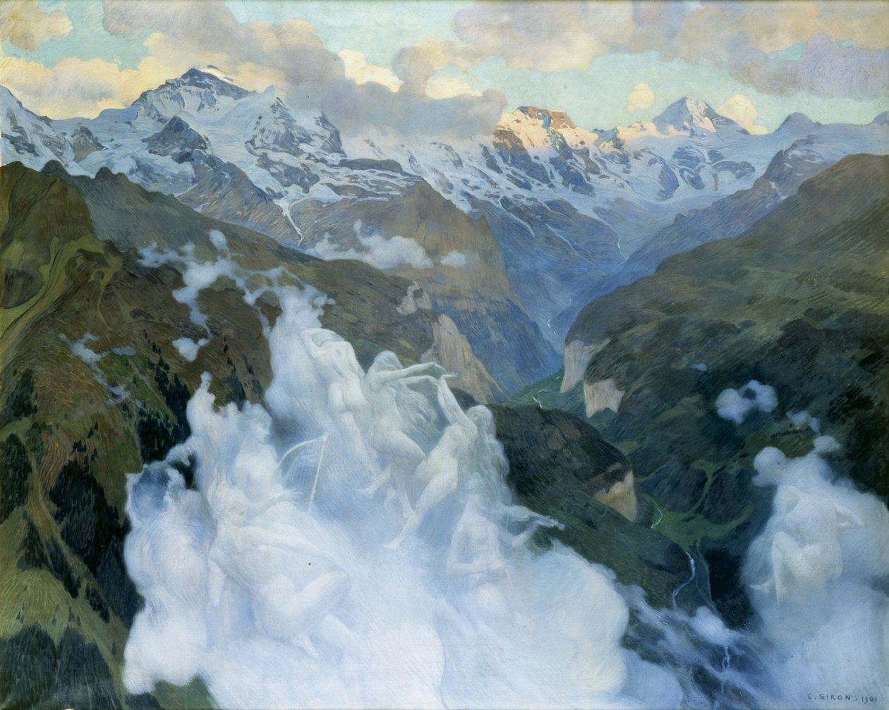 Felhők Lauterbrunnen-völgy, 1901. alkotó: Charles Giron