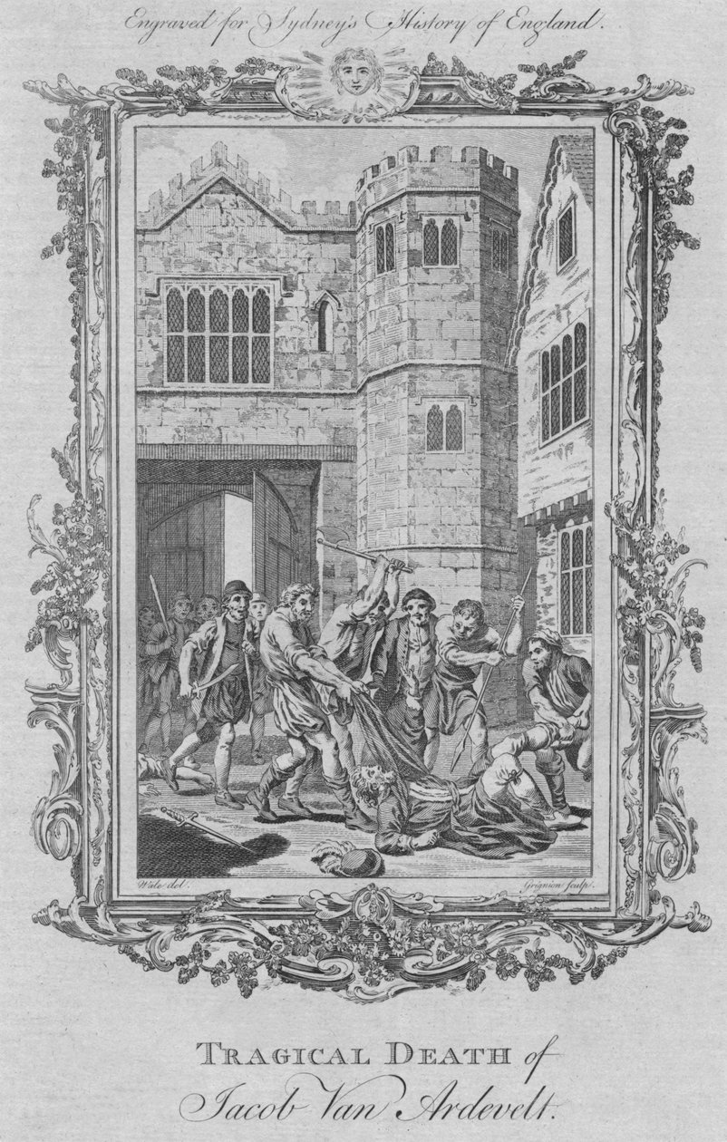 Jacob Van Ardelvelt tragikus halála, 1773. alkotó: Charles Grignion
