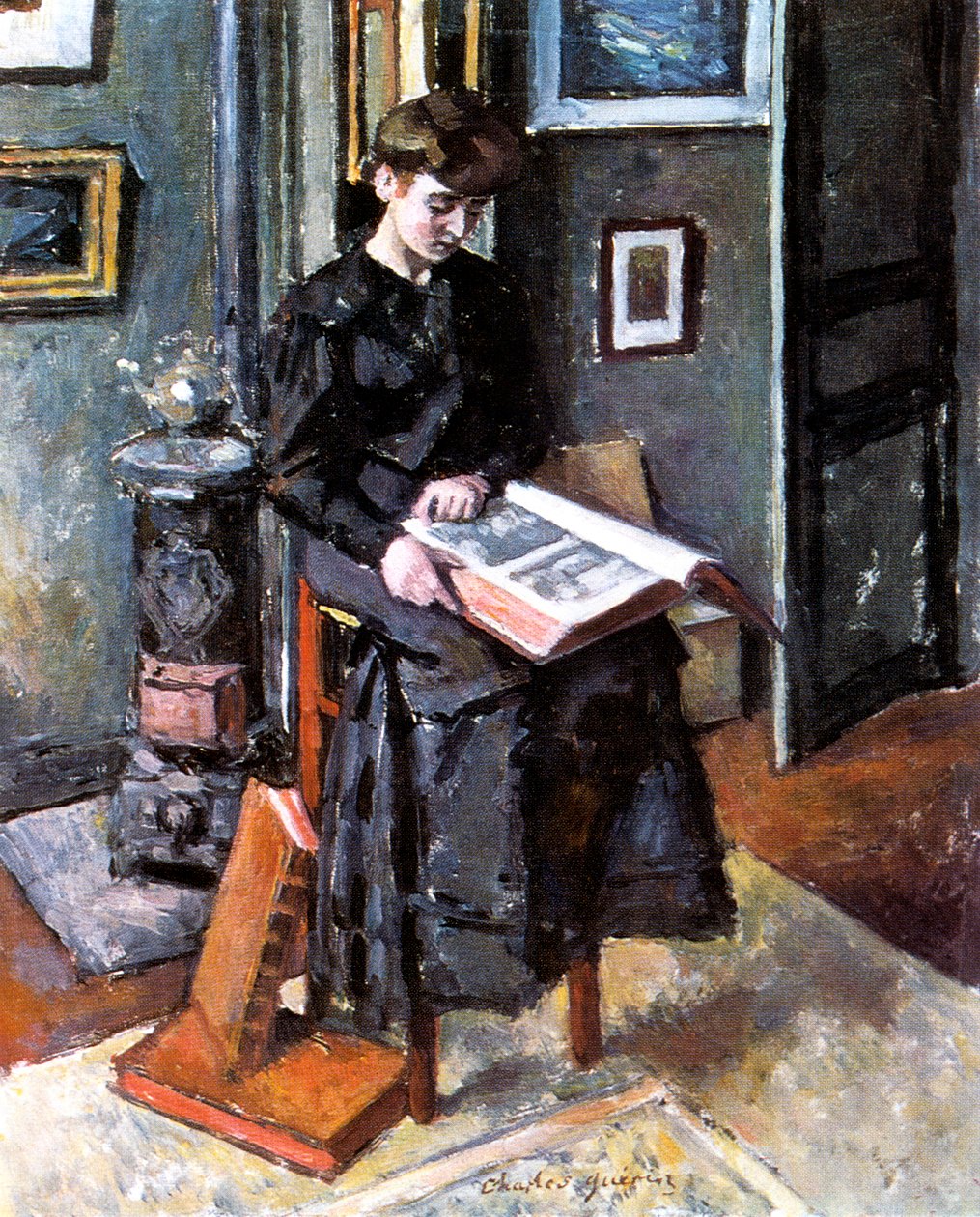 „Fiatalabbak olvasása”, 1906 alkotó: Charles Guerin