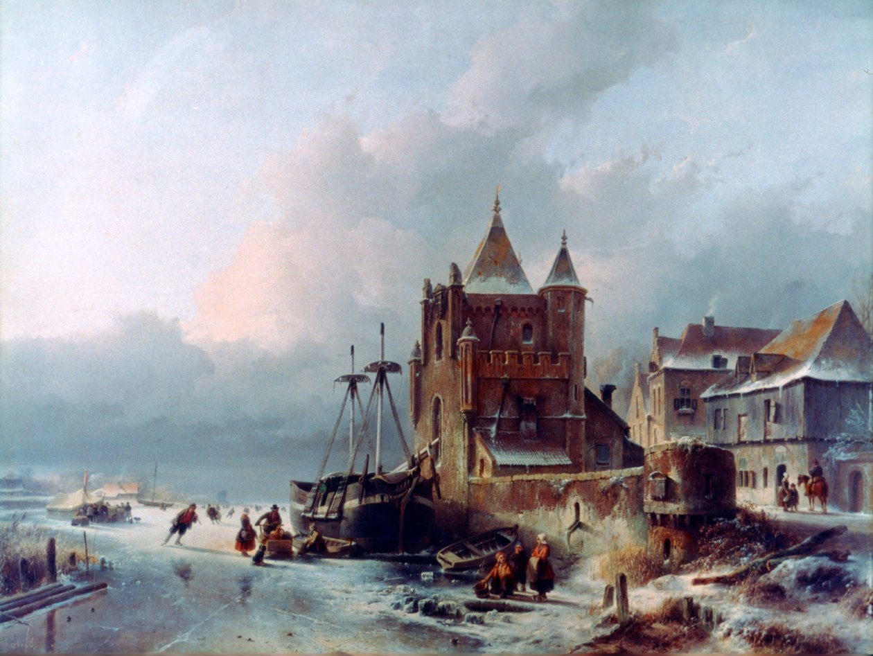 Befagyott folyó, 1838-1907 alkotó: Charles Henri Joseph Leickert
