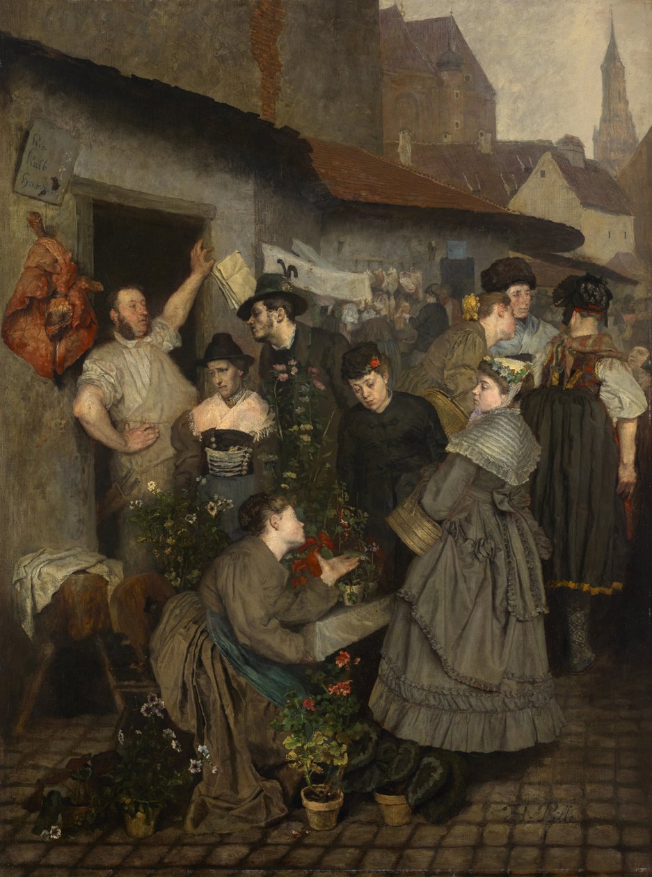 A Viktualienmarkton alkotó: Charles Henri Pille
