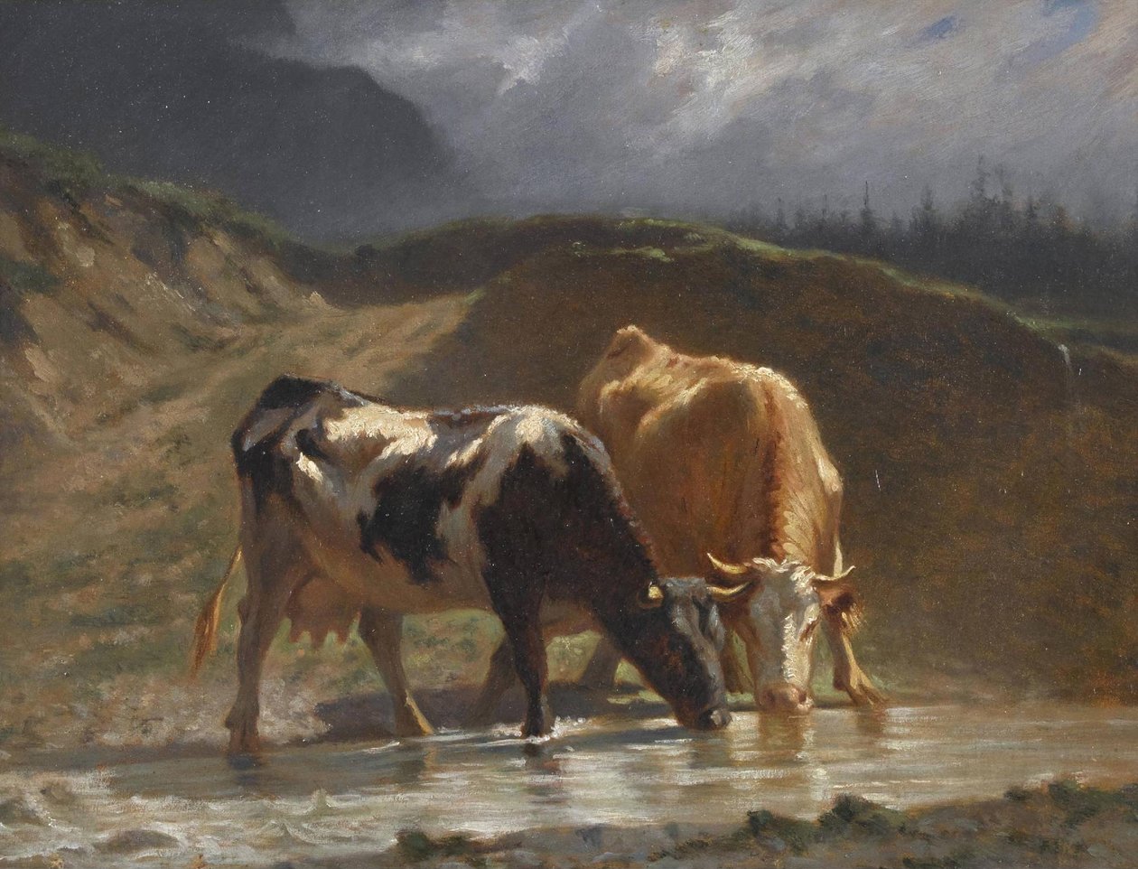 Tehenek az itatásnál alkotó: Charles Humbert