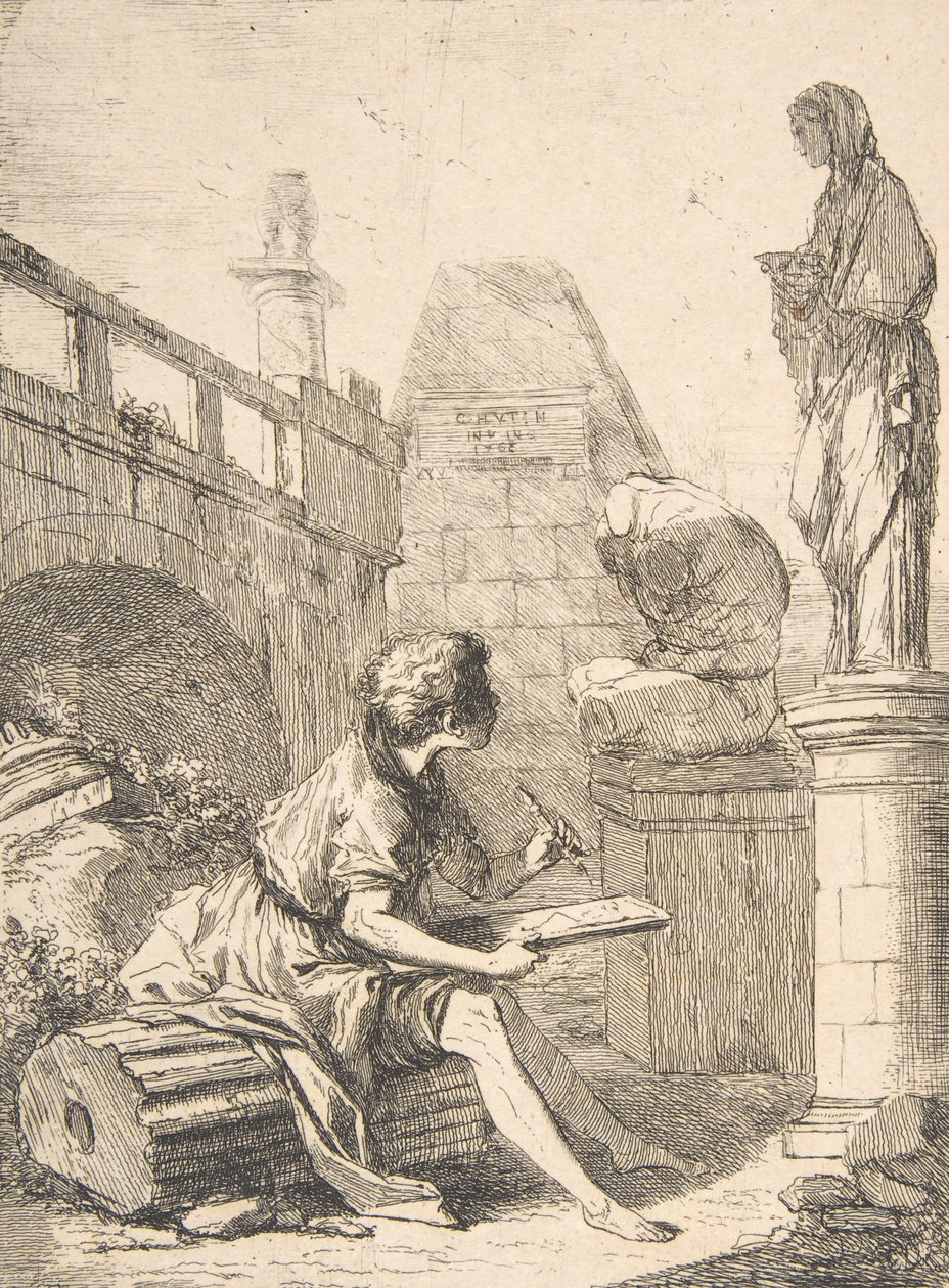 Fiú vázlatos romjai, 18. század. alkotó: Charles Hutin