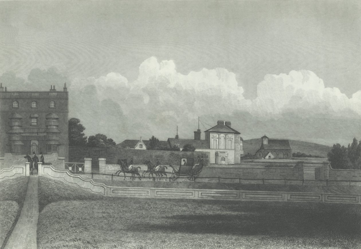 Hove templom, a tengerből, 1835. alkotó: Charles J. Smith